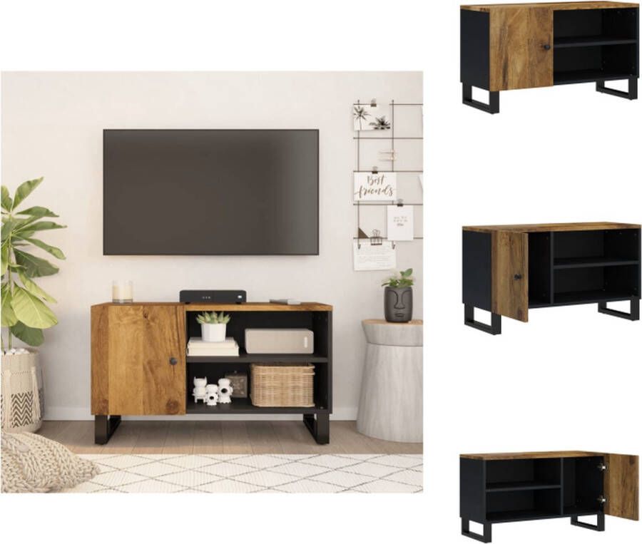 VidaXL Tv-meubel Tv-meubelen Tv-standaard Televisiemeubel Tv-meubel 80x33x46 cm massief mangohout en bewerkt hout - Foto 2