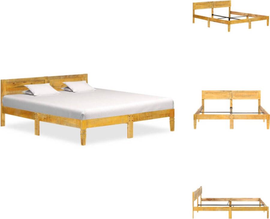 VidaXL Mangohouten Bedframe Klassiek 180 x 200 cm Massief mangohout Ruimtebesparend Bed
