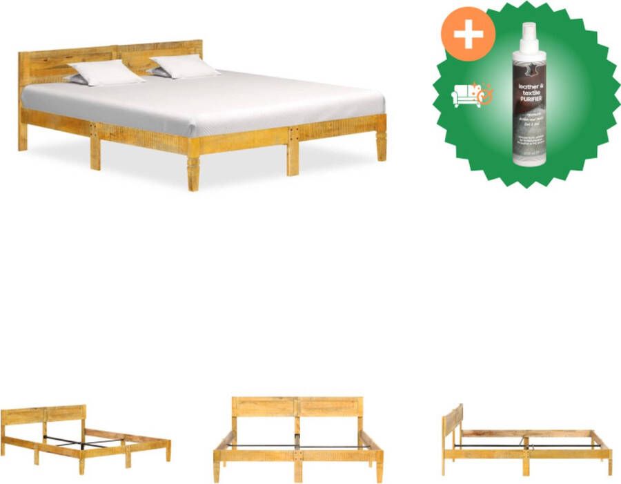 VidaXL Mangohouten Bedframe Klassiek 180 x 200 cm Massief mangohout Ruimtebesparend Bed Inclusief Reiniger