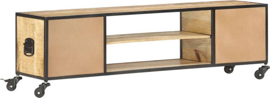 VidaXL Tv-meubel Tv-meubelen Tv-standaard Televisiemeubel Tv-meubel 130x30x39 cm massief mangohout - Foto 3
