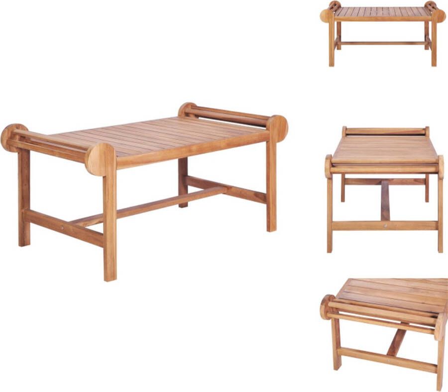 VidaXL Tuintafel Tuintafels Buitentafel Buitentafels Salontafel 100x50x45 cm massief teakhout - Foto 2
