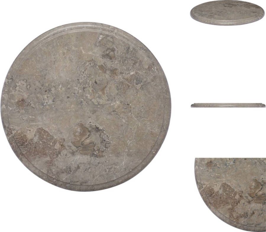 VidaXL Tafelblad Tafelbladen Vervangend Tafelblad Vervangende Tafelbladen Tafelblad Ø40x2 5 cm marmer grijs