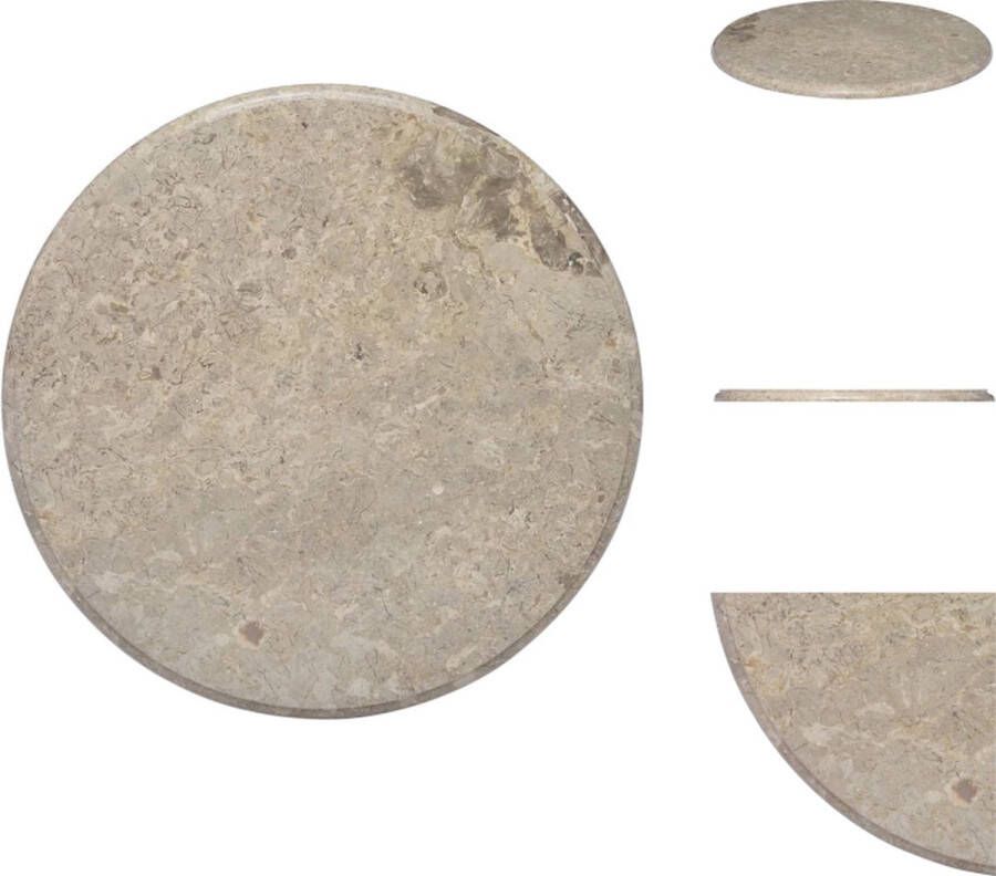 VidaXL Tafelblad Tafelbladen Vervangend Tafelblad Vervangende Tafelbladen Tafelblad Ø60x2-5 cm marmer grijs - Foto 2