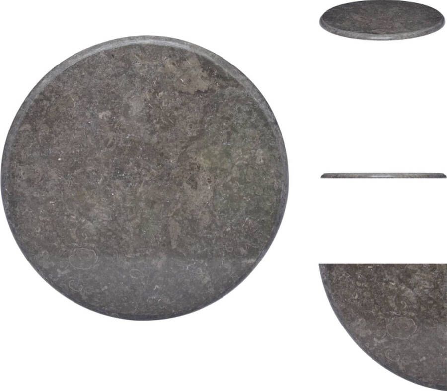 VidaXL Tafelblad Tafelbladen Vervangend Tafelblad Vervangende Tafelbladen Tafelblad Ø60x2 5 cm marmer zwart