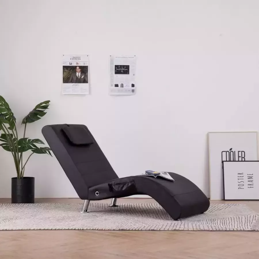 VIDAXL Massage chaise longue met kussen kunstleer bruin - Foto 1