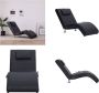 VidaXL Massage chaise longue met kussen kunstleer zwart Chaise Longue Chaise Longues Ligstoel Ligstoelen - Thumbnail 2