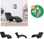 VidaXL Massage chaise longue met kussen kunstleer zwart Chaise longue Inclusief Reiniger - Thumbnail 2