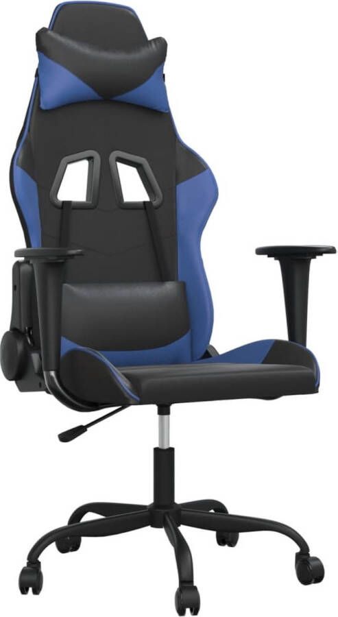 VidaXL -Massage-gamestoel-kunstleer-zwart-en-blauw - Foto 2
