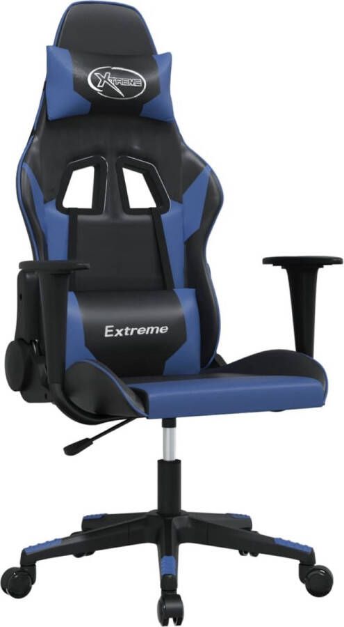 VidaXL -Massage-gamestoel-kunstleer-zwart-en-blauw - Foto 3