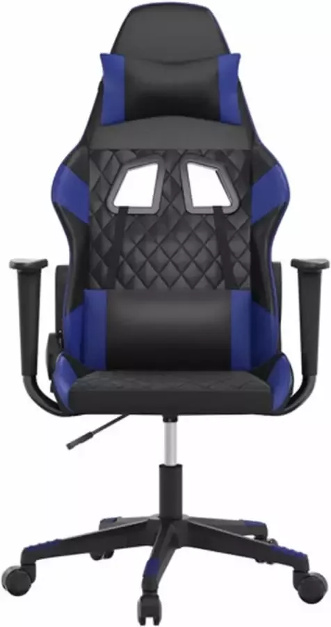 VidaXL -Massage-gamestoel-kunstleer-zwart-en-blauw - Foto 4