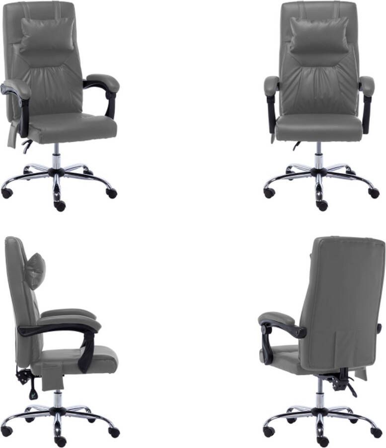 VidaXL Massage kantoorstoel kunstleer antraciet Bureaustoel Bureaustoelen Massage Kantoorstoel Massage Kantoorstoelen - Foto 2