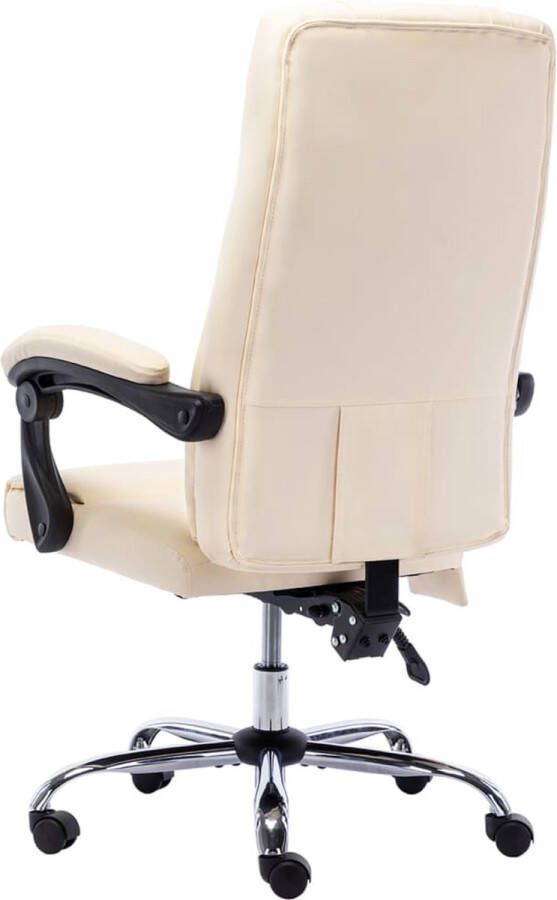 VidaXL Massage kantoorstoel kunstleer crèmekleurig Bureaustoel Inclusief Onderhoudsset