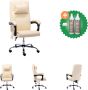 VidaXL Massage kantoorstoel kunstleer crèmekleurig Bureaustoel Inclusief Onderhoudsset - Thumbnail 2