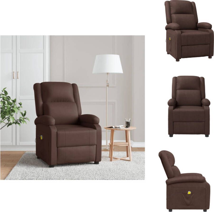 vidaXL Massagefauteuil bruin 70 x 93 x 98 cm verstelbaar Fauteuil