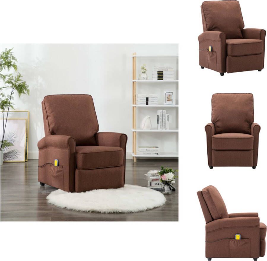 VidaXL Massagefauteuil Bruin Verstelbaar Massagefunctie Comfortabele Zit Stevig Frame 70x88x96 cm Fauteuil