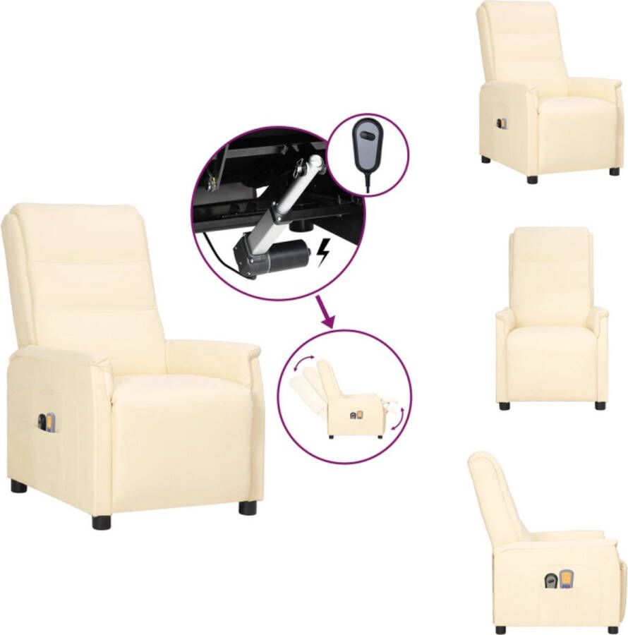 vidaXL Massagefauteuil Elektrisch verstelbaar 66 x 100 x 103 cm Crème Fauteuil