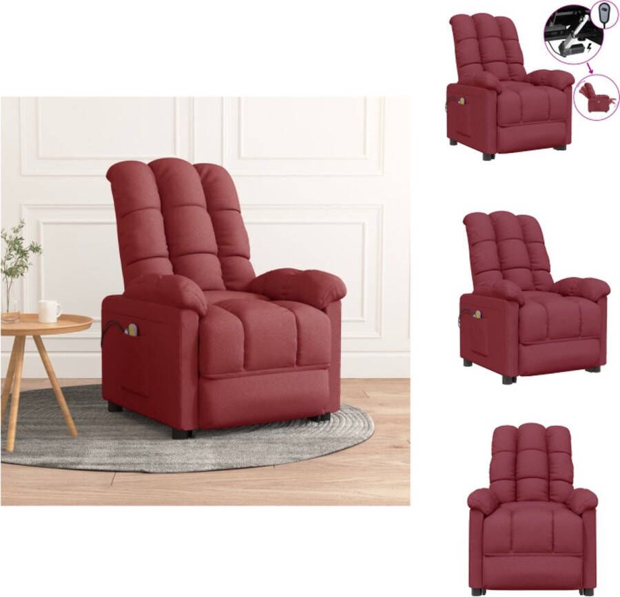 VidaXL Massagefauteuil Elektrisch Verstelbaar 74x99x102 cm Wijnrood Fauteuil