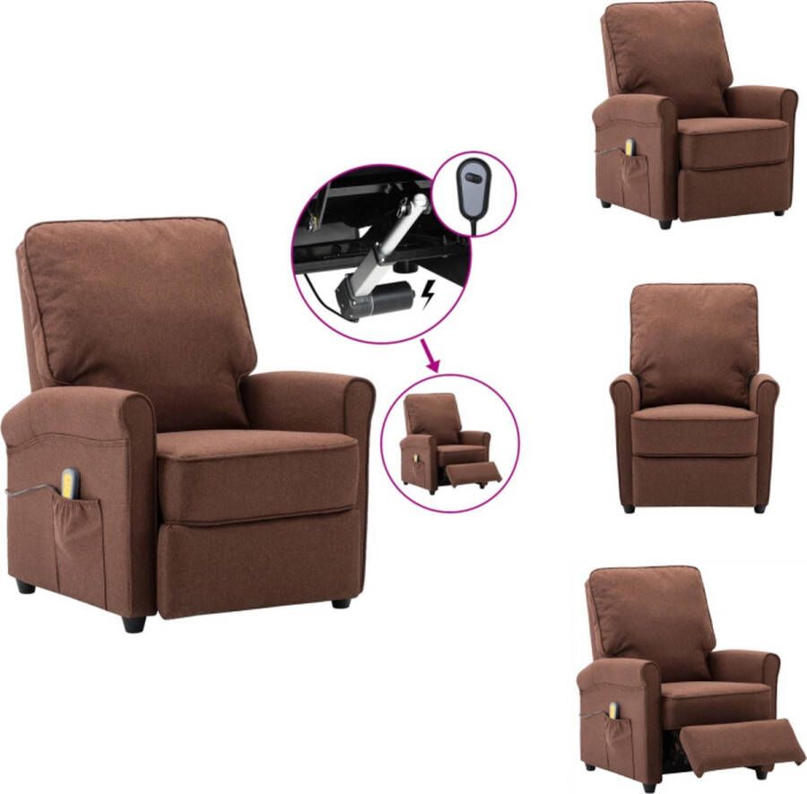 VidaXL Massagefauteuil Elektrisch Verstelbaar Bruin 70 x 88 x 96 cm Massagefunctie Fauteuil