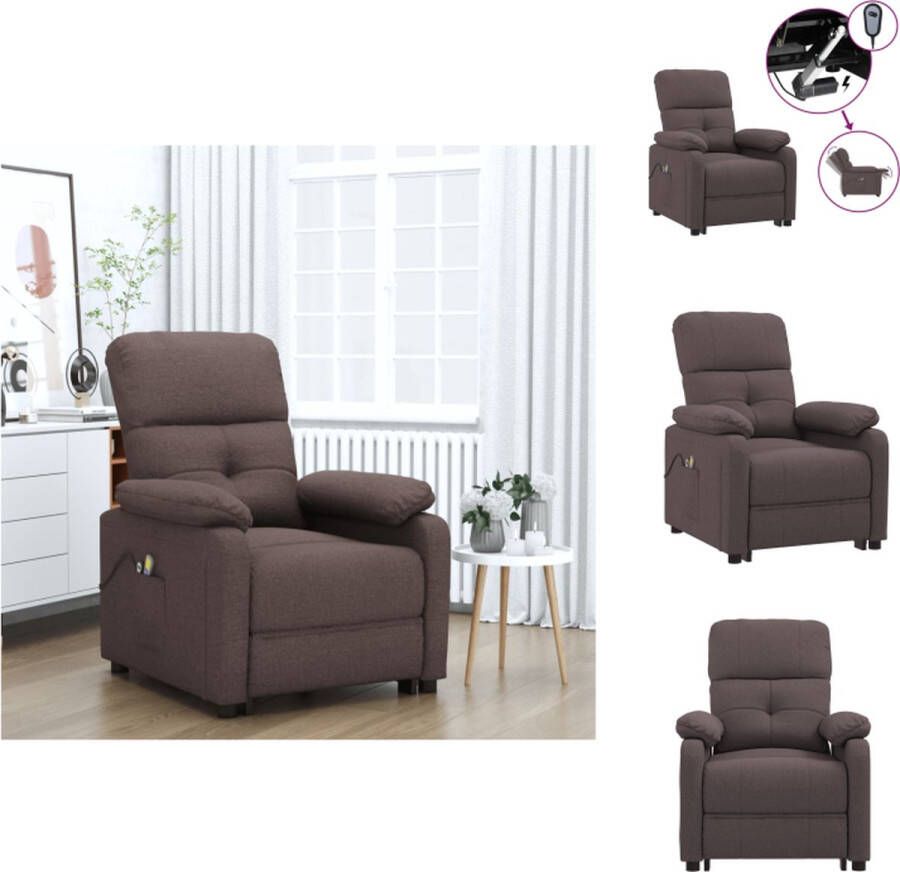 VidaXL Massagefauteuil Elektrisch Verstelbaar Comfortabele Zitting Stevig Frame Donkerbruin Fauteuil