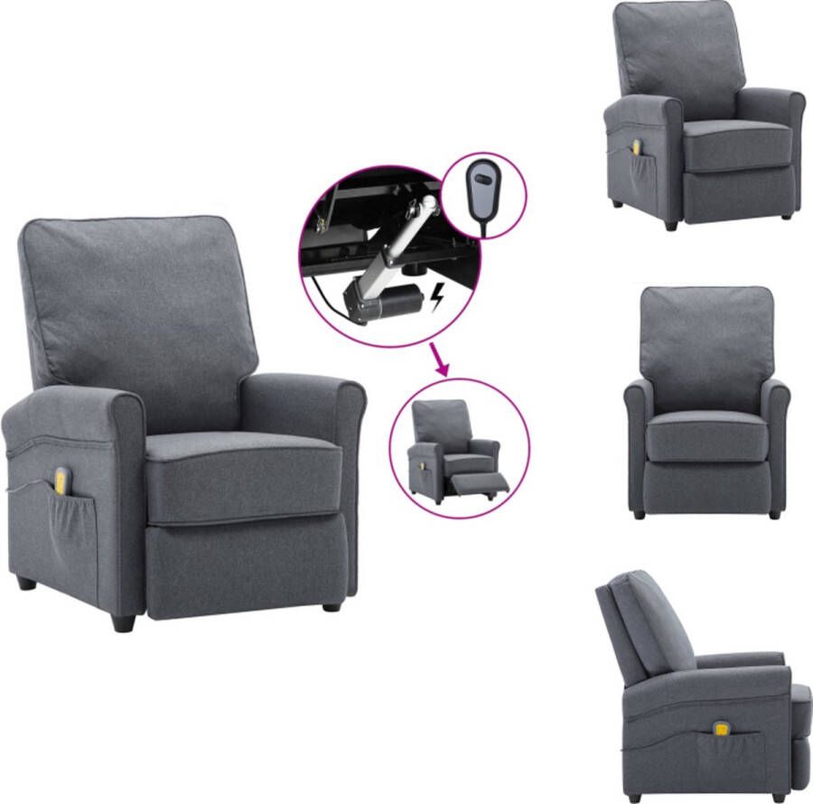 VidaXL Massagefauteuil Elektrisch Verstelbaar Massagefunctie Comfortabele Zitervaring Stevig en Stabiel Frame Donkergrijs 70x152x78 cm Fauteuil