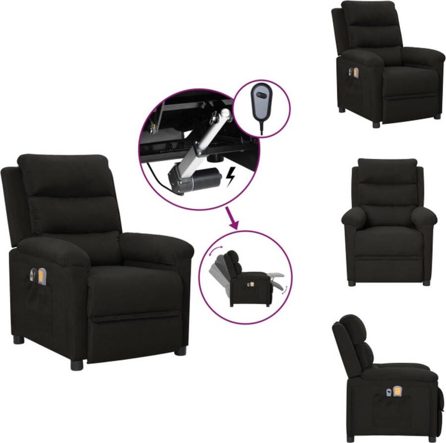 VidaXL Massagefauteuil Elektrisch Verstelbaar Met Massagefunctie Comfortabel en Duurzaam Zwart 74x92x101.5 cm Fauteuil