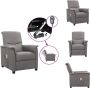 VidaXL Massagefauteuil Elektrisch verstelbaar Vibratie- en warmtefunctie Comfortabele zitervaring Stevig en stabiel frame Lichtgrijs stof 73x92x90.5 cm Fauteuil - Thumbnail 1