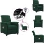 VidaXL Massagefauteuil Elektrisch verstelbaar Vibratie- en warmtefunctie Comfortabele zitervaring Stevig en stabiel frame Donkergroen 73x92x90.5cm Fauteuil - Thumbnail 1