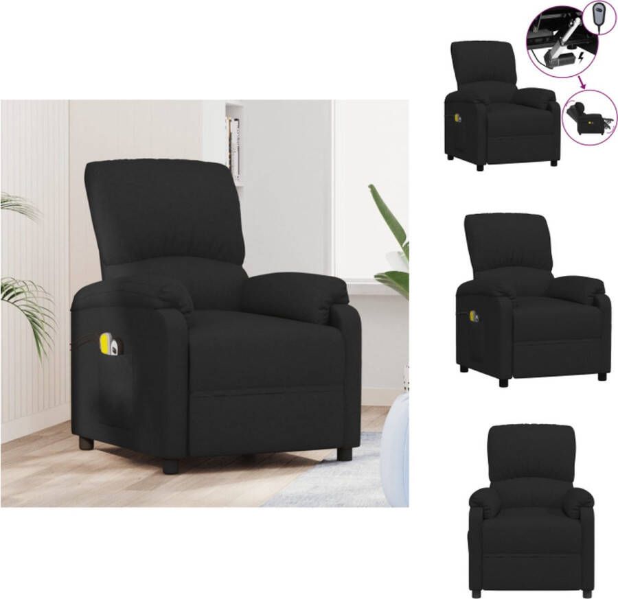 vidaXL Massagefauteuil Elektrisch Verstelbaar Zwart 71x95x102 cm 6-Punts Trillingsmassage Fauteuil