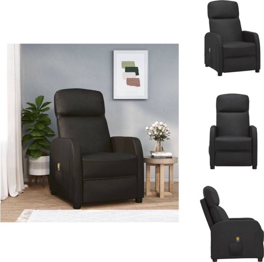 VidaXL Massagefauteuil Verstelbaar 6-punts massage Zwart 63.5 x 97 x 104.5 cm Fauteuil