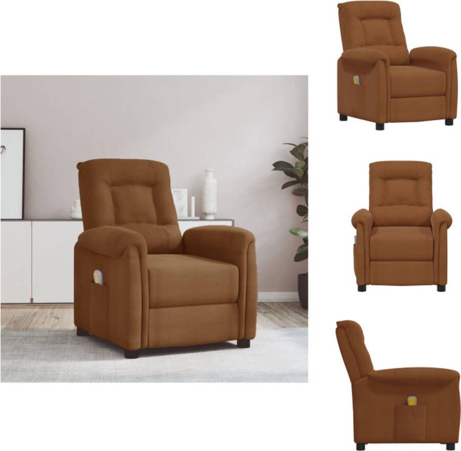 VidaXL Massagefauteuil Verstelbaar 6-punts trillingsmassage Bruin Fauteuil