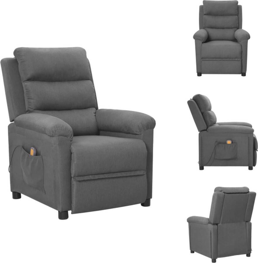 VidaXL Massagefauteuil Verstelbaar 6-punts trillingsmassage Lichtgrijs 74x92x101.5 cm Fauteuil - Foto 2