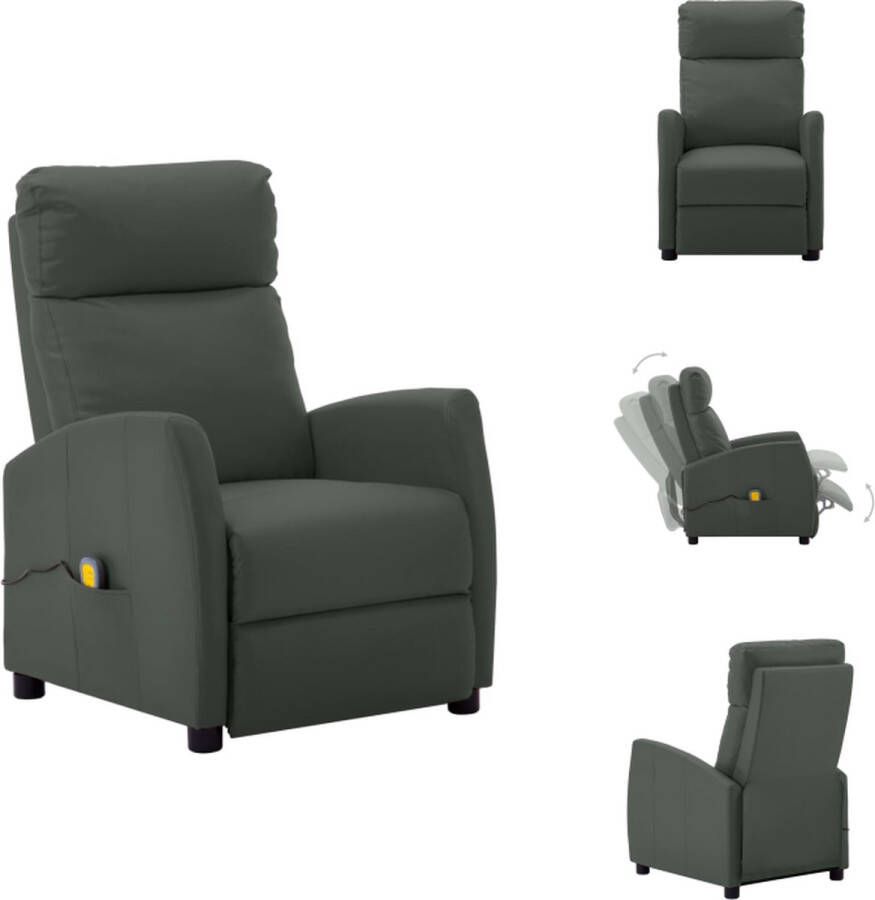 VidaXL Massagefauteuil verstelbaar 65x97x104.5 cm grijs Fauteuil