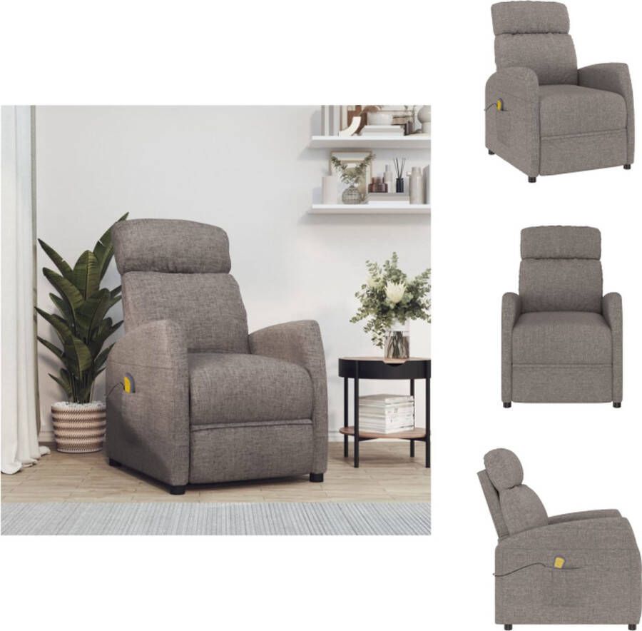 VidaXL Massagefauteuil Verstelbaar 65x97x104.5 cm Taupe Fauteuil