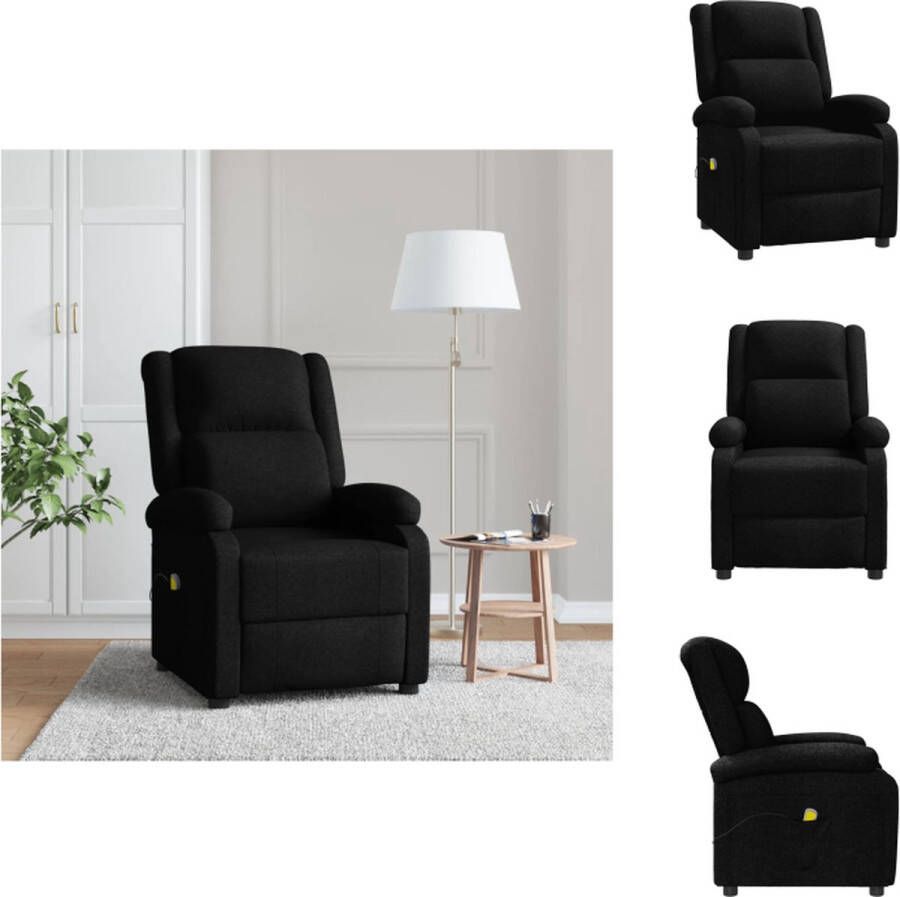 vidaXL Massagefauteuil Verstelbaar 70 x 93 x 98 cm 6-punts trillingsmassage Zwart Fauteuil