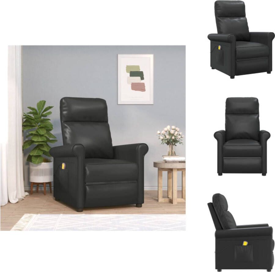 VidaXL Massagefauteuil Verstelbaar 72.5 x 93.5 x 105 cm Zwart Fauteuil