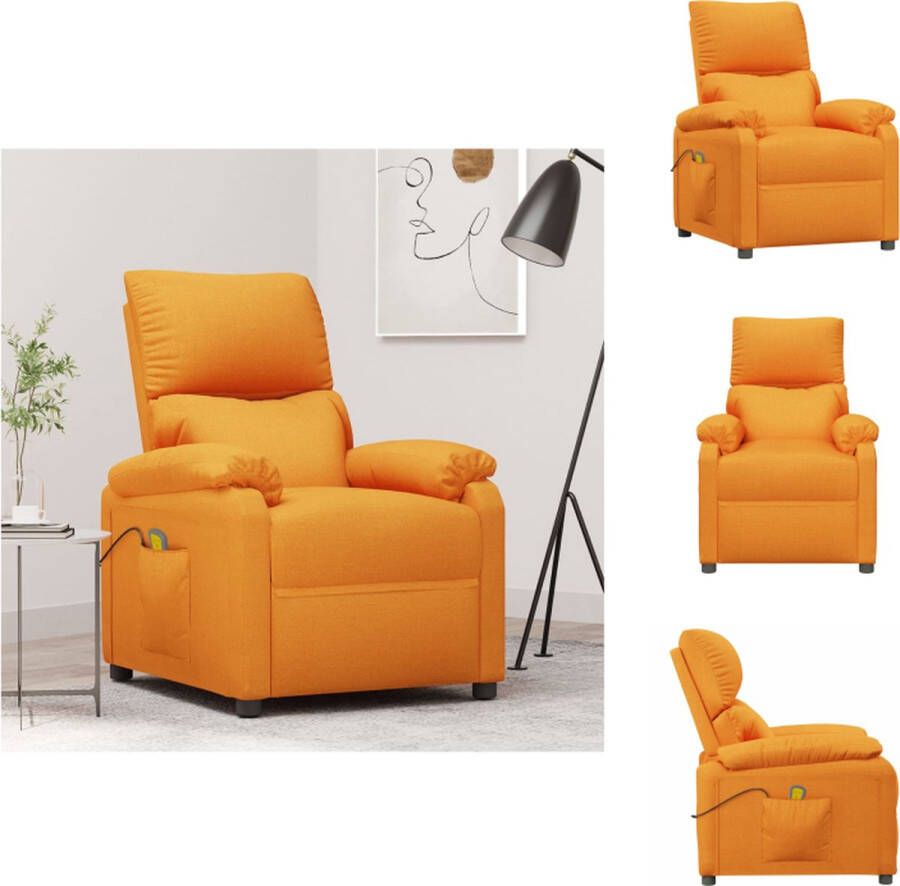 VidaXL Massagefauteuil Verstelbaar Geel 73x92x101 cm Massage 6-punts trillingsmassage Fauteuil