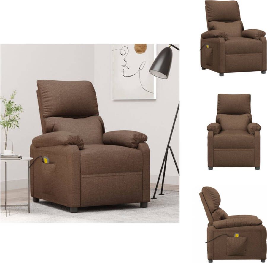 VidaXL Massagefauteuil Verstelbaar Massagefunctie Bruin 73 x 92 x 101 cm Fauteuil