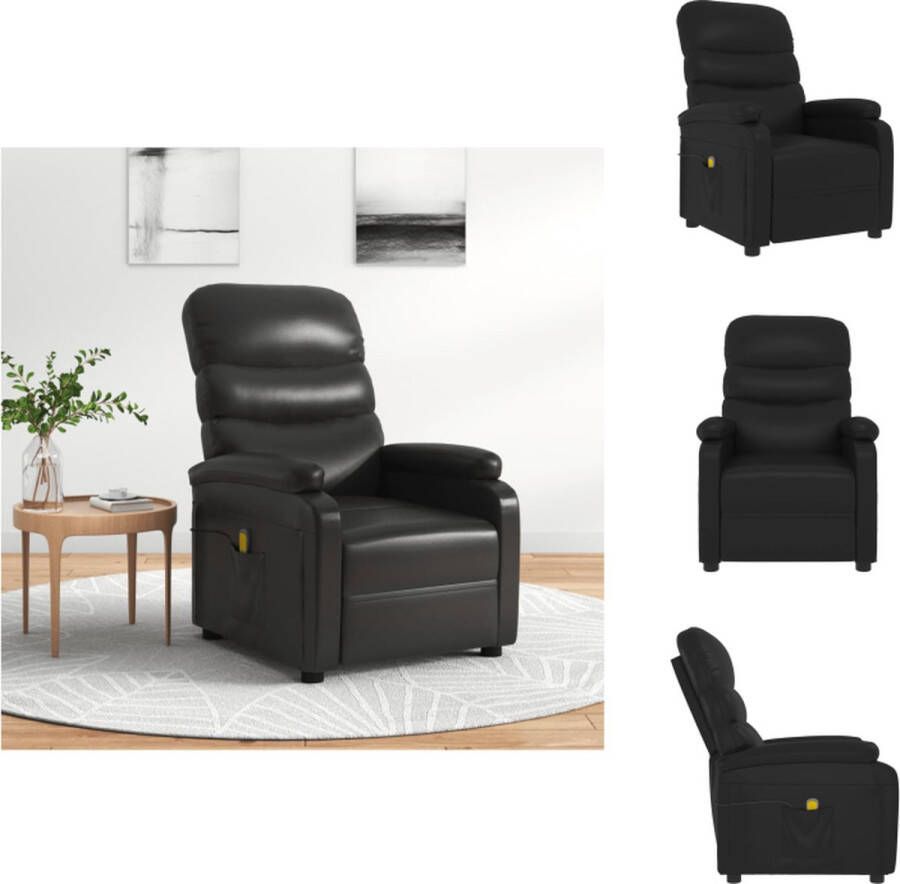 VidaXL Massagefauteuil Verstelbaar Massagefunctie Comfortabel Kunstleer Stevig frame Zwart 75x91x101 cm Fauteuil