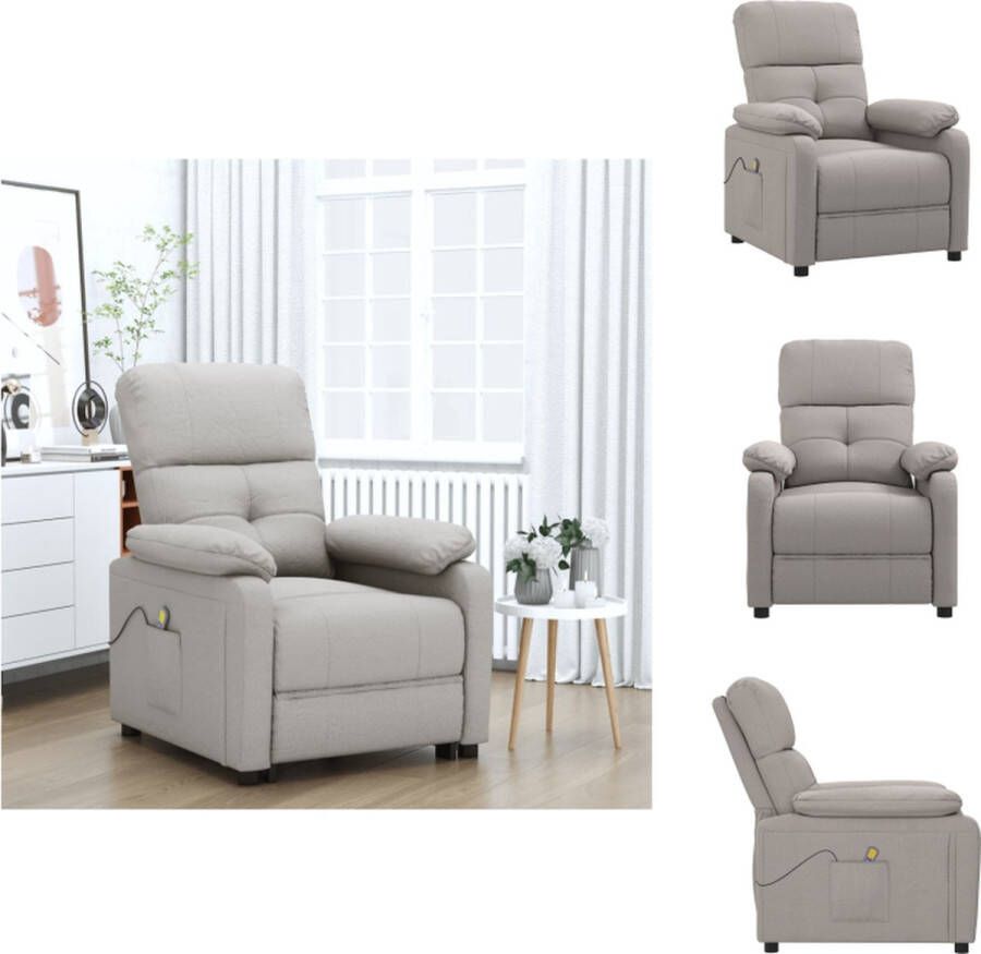 VidaXL Massagefauteuil Verstelbaar Massagefunctie Comfortabel Taupe 73 x 90 x 100 cm Fauteuil