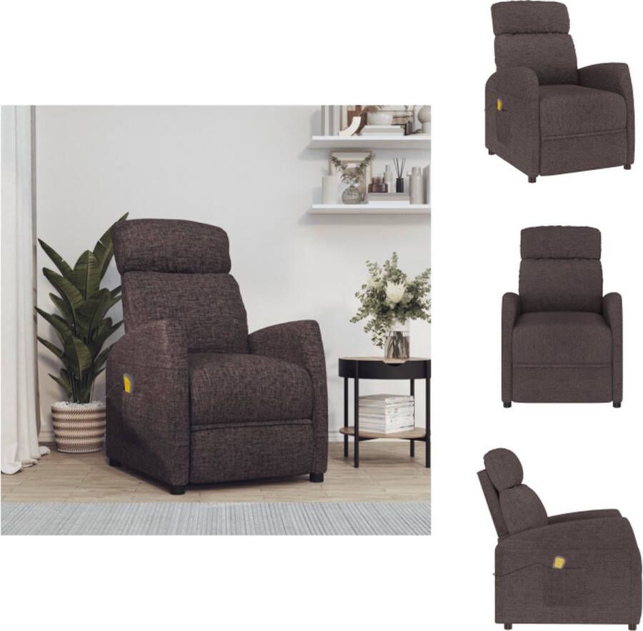 VidaXL Massagefauteuil Verstelbaar Massagefunctie Comfortabele zitting Stevig frame Donkerbruin Fauteuil