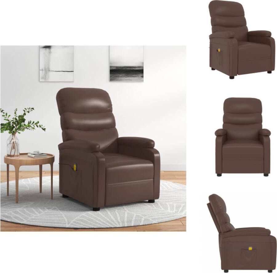 VidaXL Massagefauteuil Verstelbaar Massagefunctie Kunstleer Bruin 75x91x101cm Fauteuil