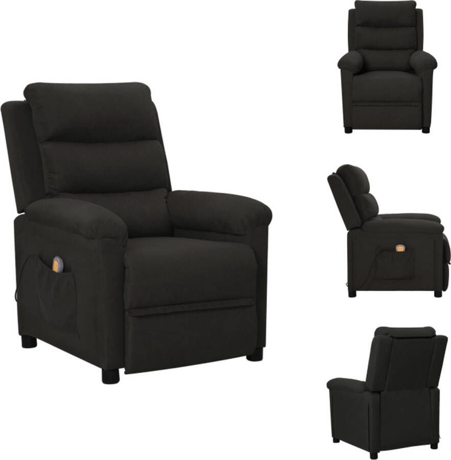 VidaXL Massagefauteuil Verstelbaar Met Massagefunctie Comfortabel Zwart 74 x 92 x 101.5 cm Fauteuil