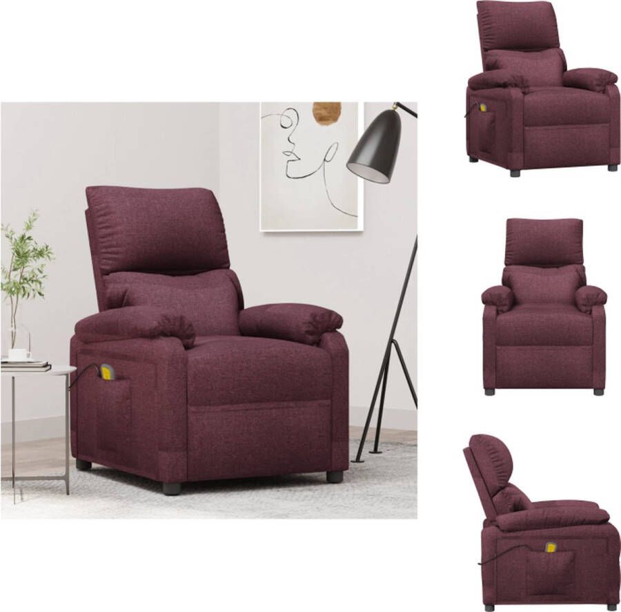 vidaXL Massagefauteuil Verstelbaar Met Massagefunctie Comfortabele zitervaring Stevig en stabiel frame Paars 73 x 92 x 101 cm Fauteuil