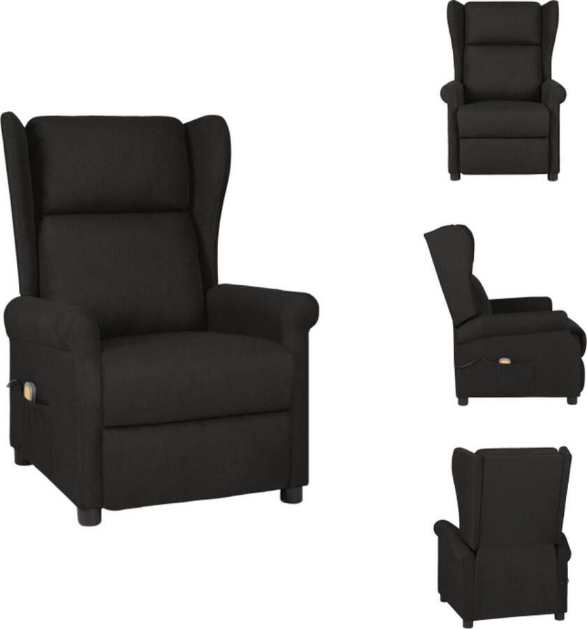 VidaXL Massagefauteuil Verstelbaar Vibratie en warmte Zwart 73x95x103 cm Fauteuil