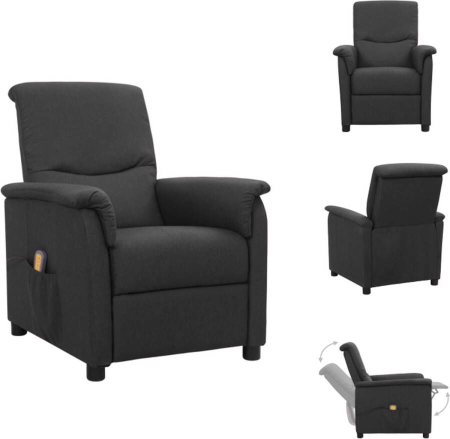 VidaXL Massagefauteuil Verstelbaar Vibratie- en warmtefunctie Comfortabel Donkergrijs 73x92x90.5cm Fauteuil