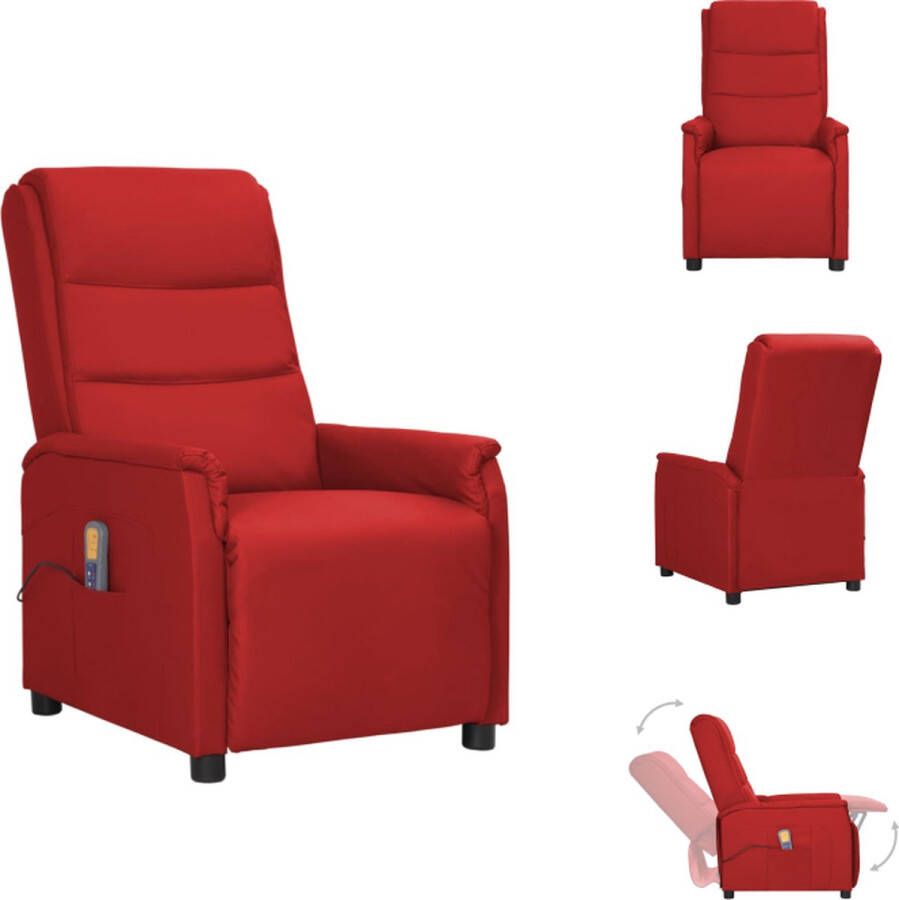 VidaXL Massagefauteuil Verstelbaar Vibratie en Warmtefunctie Wijnrood 66 x 100 x 103 cm Fauteuil