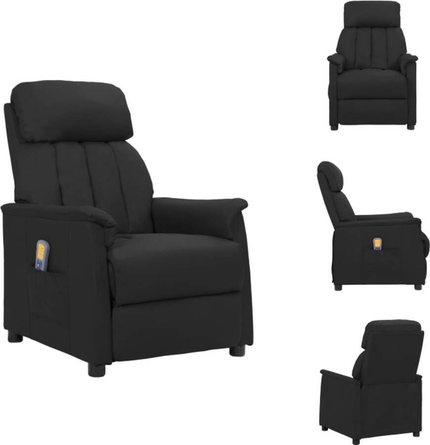 VidaXL Massagefauteuil Verstelbaar Zwart 73x92x102.5 cm Massage 6-punts trillingsmassage Fauteuil