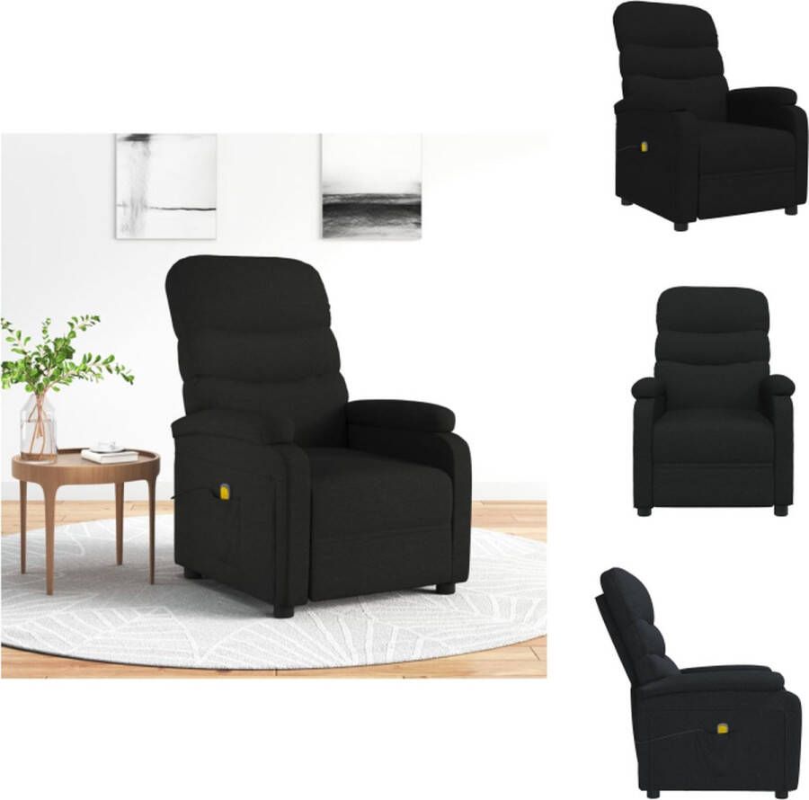 VidaXL Massagefauteuil Verstelbaar Zwart 75 x 91 x 101 cm USB Fauteuil