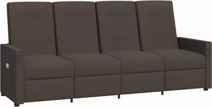 VidaXL Massagestoel 4-zits verstelbaar stof bruin - Foto 2