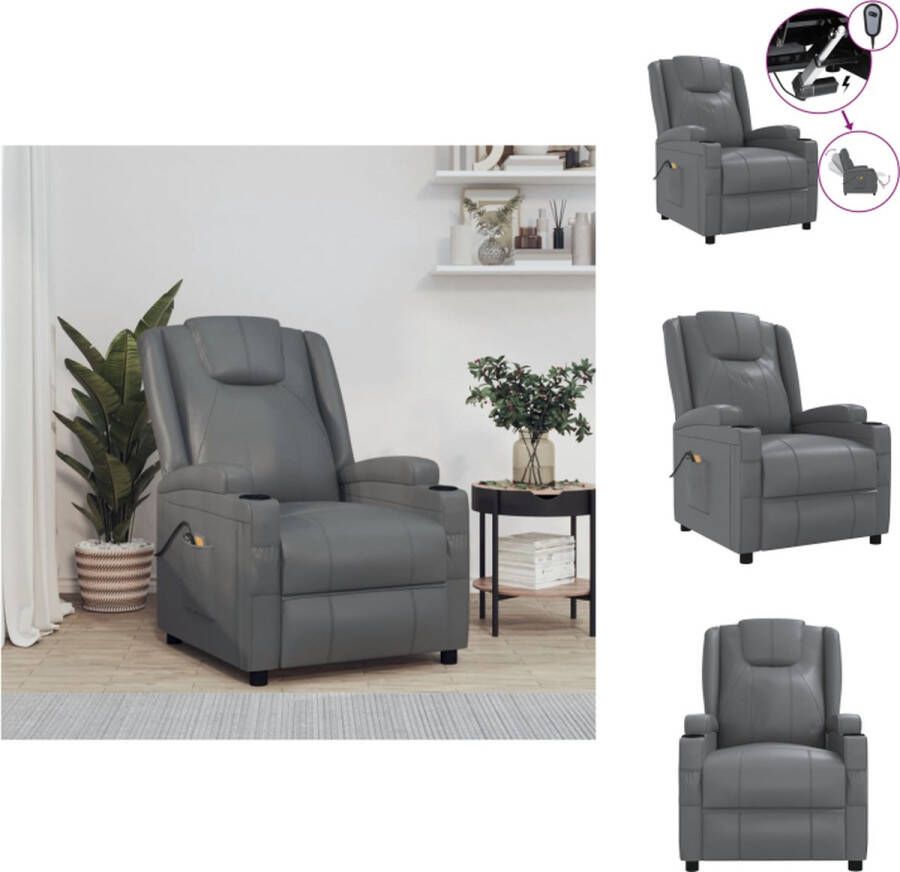 VidaXL Massagestoel Massagestoelen Zitstoel Leunstoel Massagestoel elektrisch kunstleer antracietkleurig